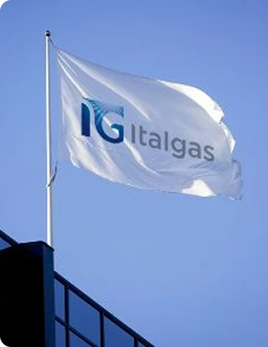 A white flag with 